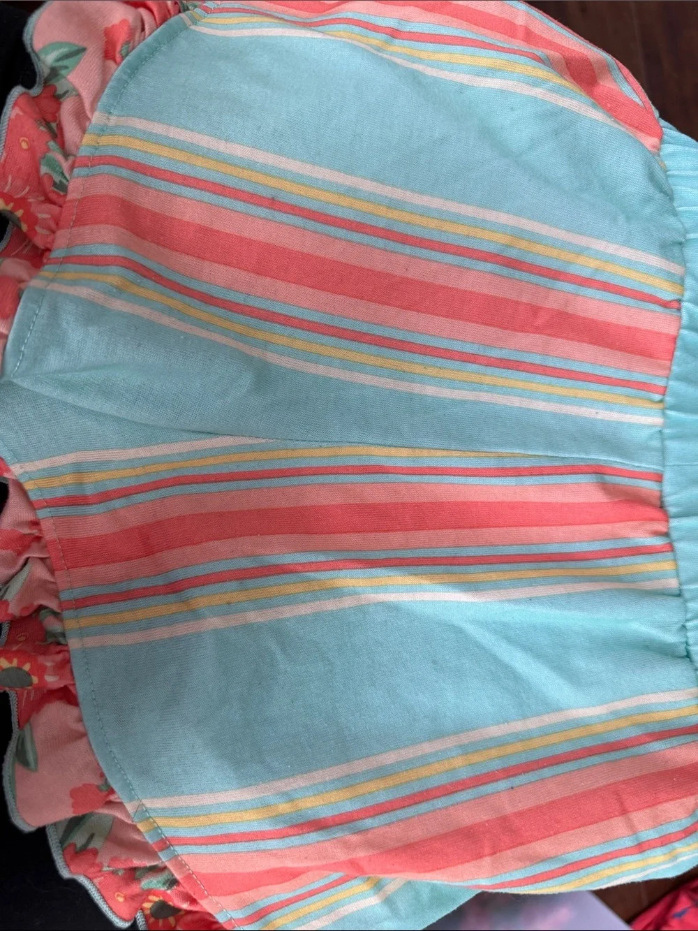 Girls Coral Floral & Aqua Stripe Two-Piece Set - Kids Accessories